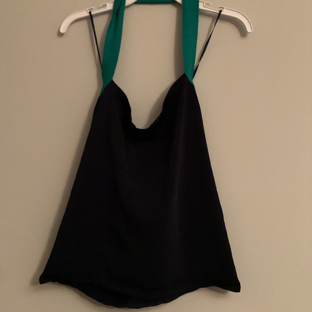 Ralph Lauren Black and Green Halter Top - Preloved - Picture 2 of 9